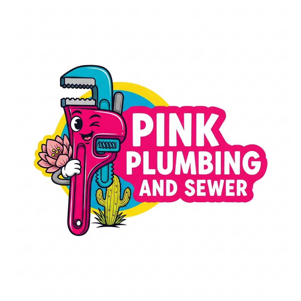 Pink Plumbing and Sewer Logo